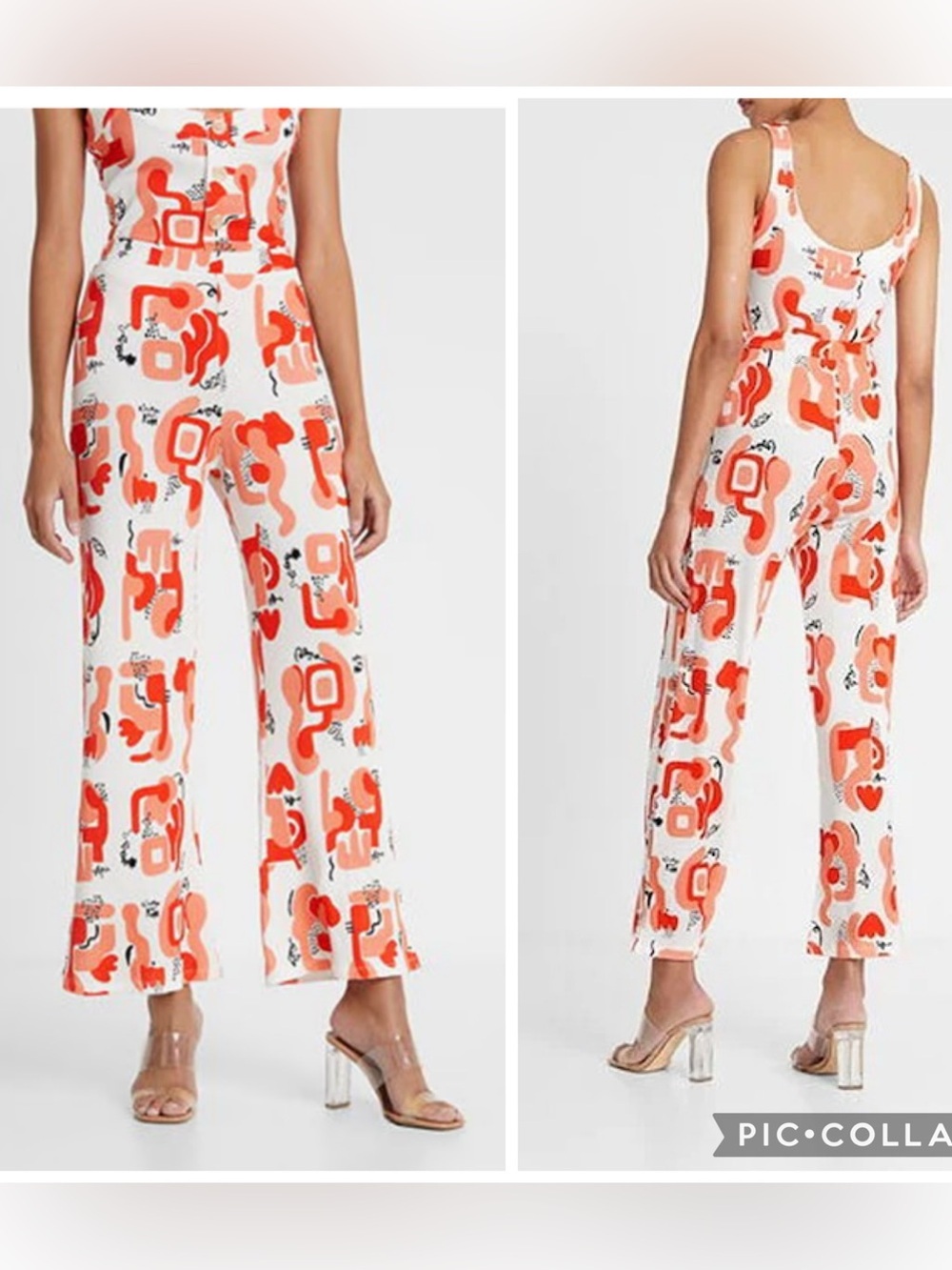 Desigual x Miranda Makaroff Abstract Ribbed Wide Leg Pants White Multi Sz S - Picture 13 of 14